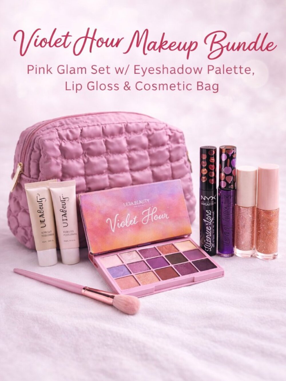 ULTA Makeup Bundle Set‎ | Eyeshadow Palette, Lip Gloss, Bag | Glam | NYX